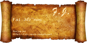 Fai János névjegykártya